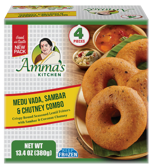 Amma's Kitchen Meduvada Sambar Chutn 4 Pc - 380 Gm
