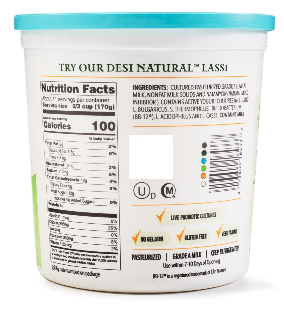 Desi Natural Dahi Low Fat Yogurt - 4 Lb (64 Oz)