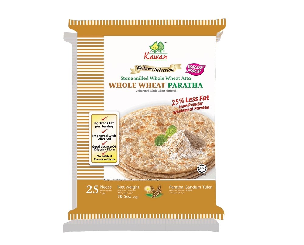Kawan Whole Wheat Paratha 25 Pc - 70.5 Oz (2 Kg)