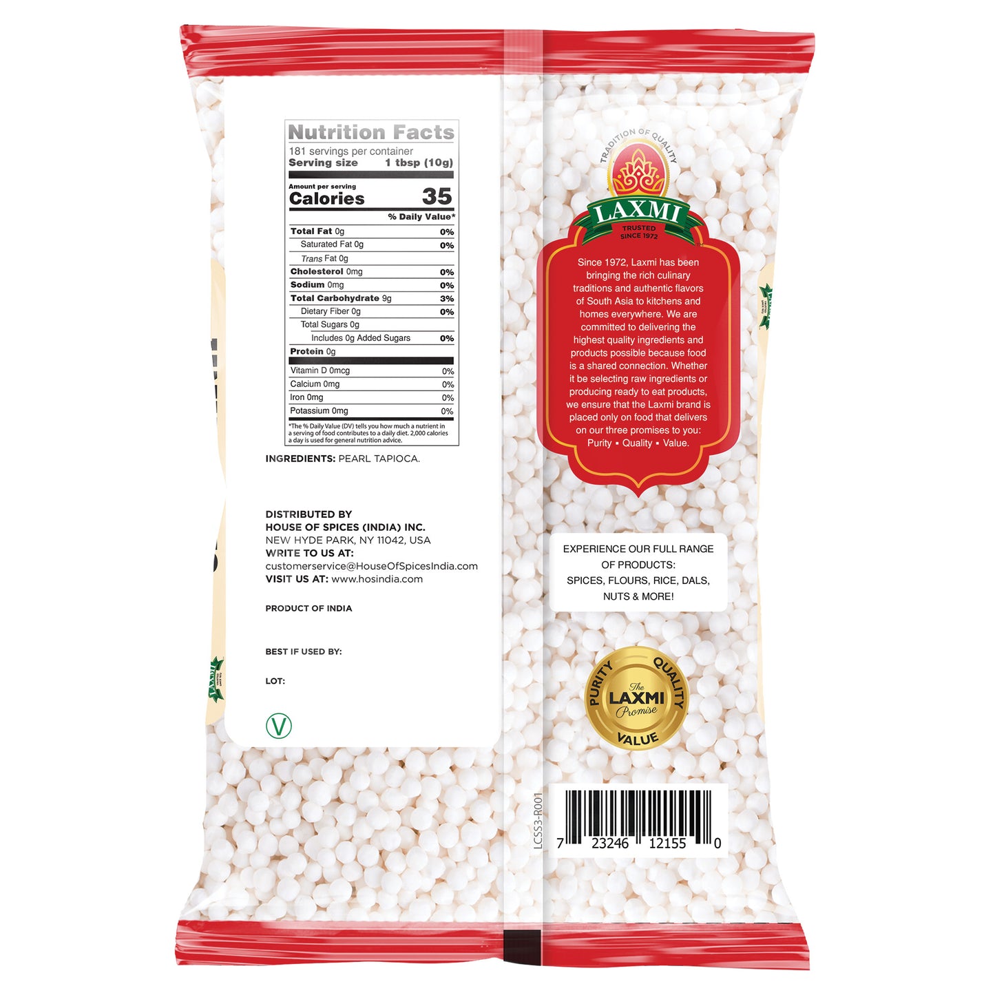 Laxmi Sabudana - 4 Lb (1.81 Kg)