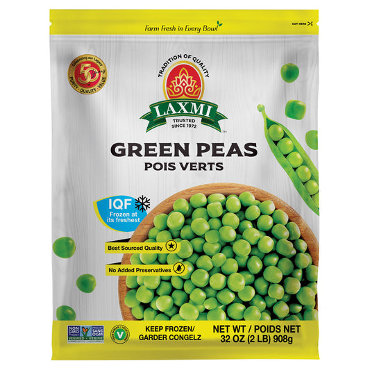 Laxmi Frozen Green Peas - 908 Gm (32 Oz )
