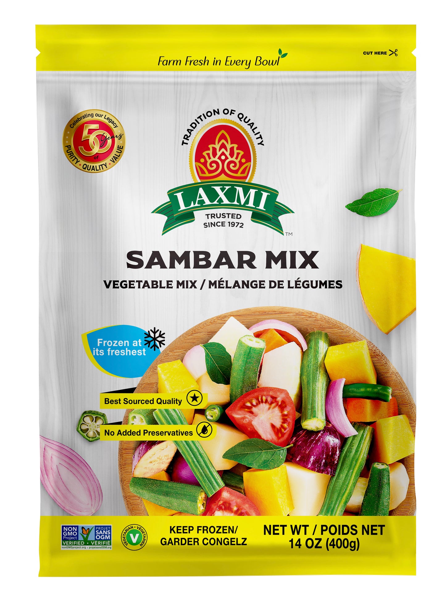 Laxmi Frozen Sambar Mix- 400 Gm