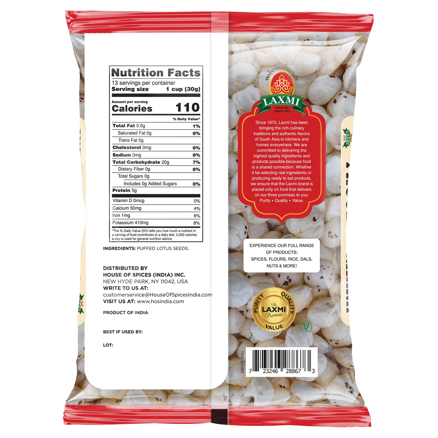 Laxmi Phool Makhana - 400 Gm (14 Oz)
