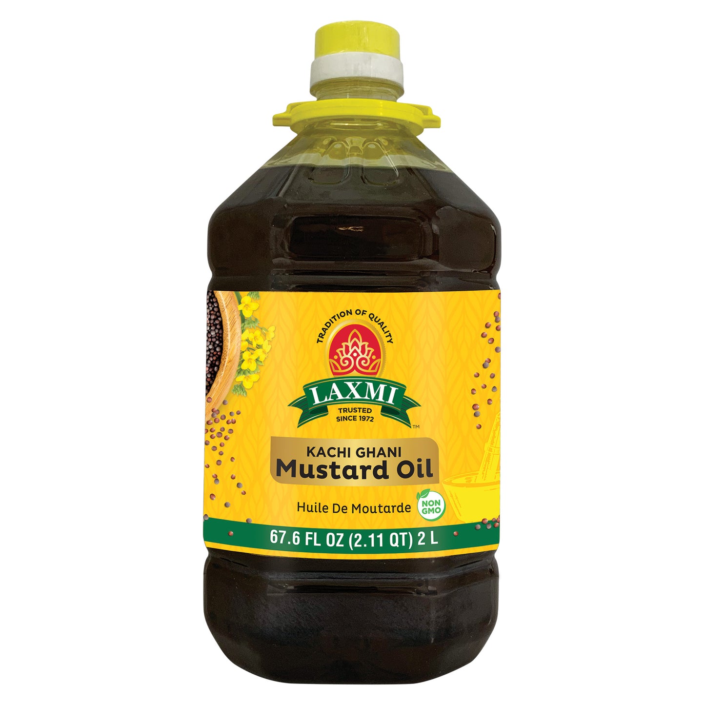 Laxmi Kachi Ghani Mustard Oil - 2 L (67.6 Fl Oz)