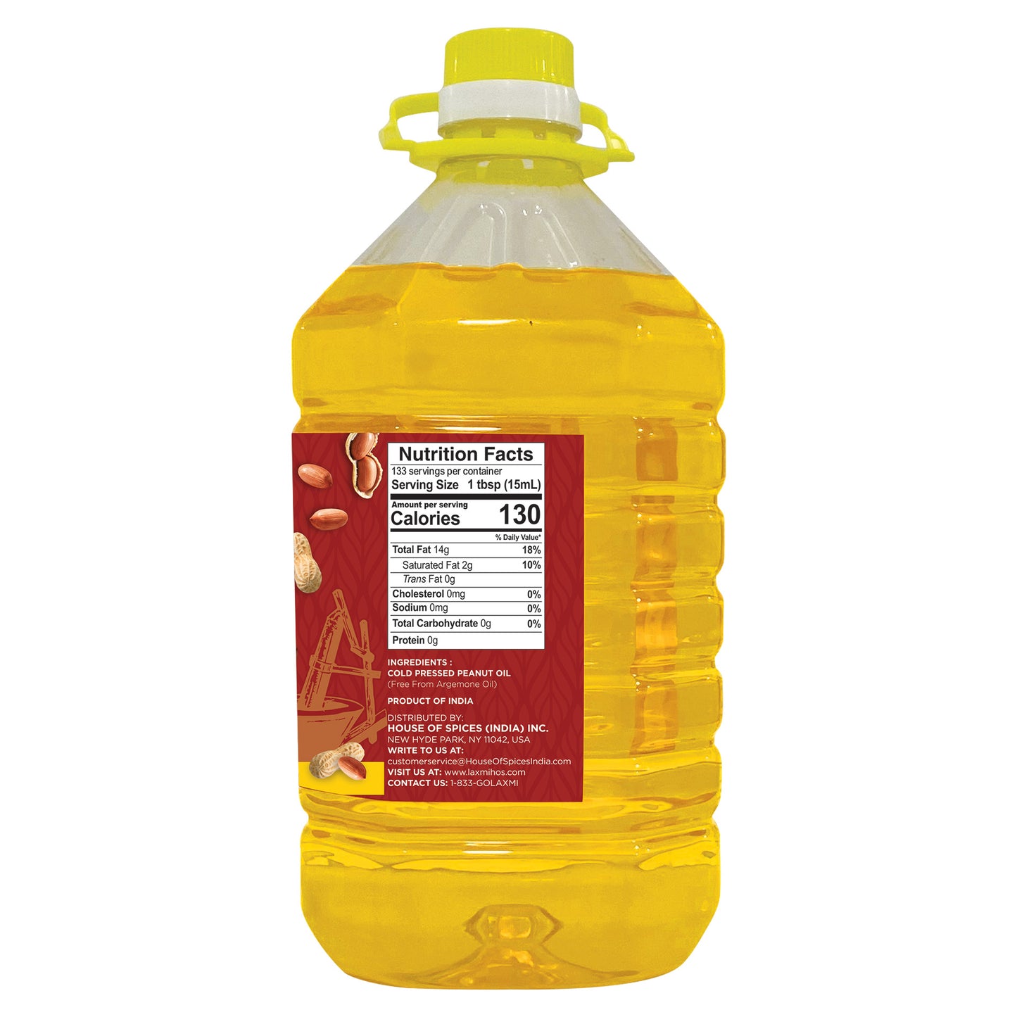 Laxmi Cold Pressed Peanut Oil - 2 L (67.6 Fl Oz)