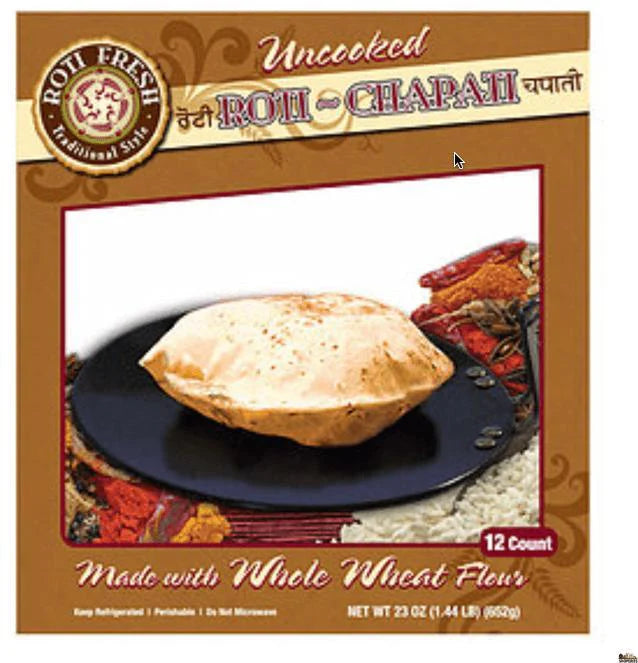 Roti Fresh Uncooked Whole Wheat Roti 12 Pc - 23 Oz