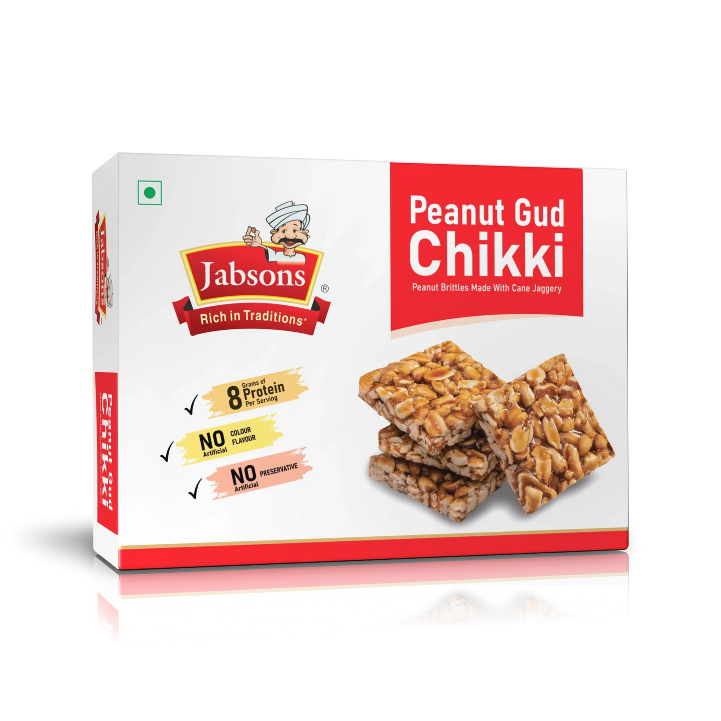 Jabsons Chikki Peanut Gud - 400 Gm (14.1 Oz)