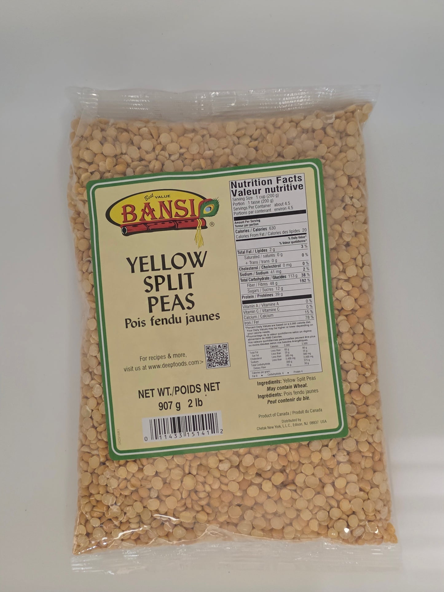 Bansi Yellow Split Peas- 2 Lb (907 Gm)