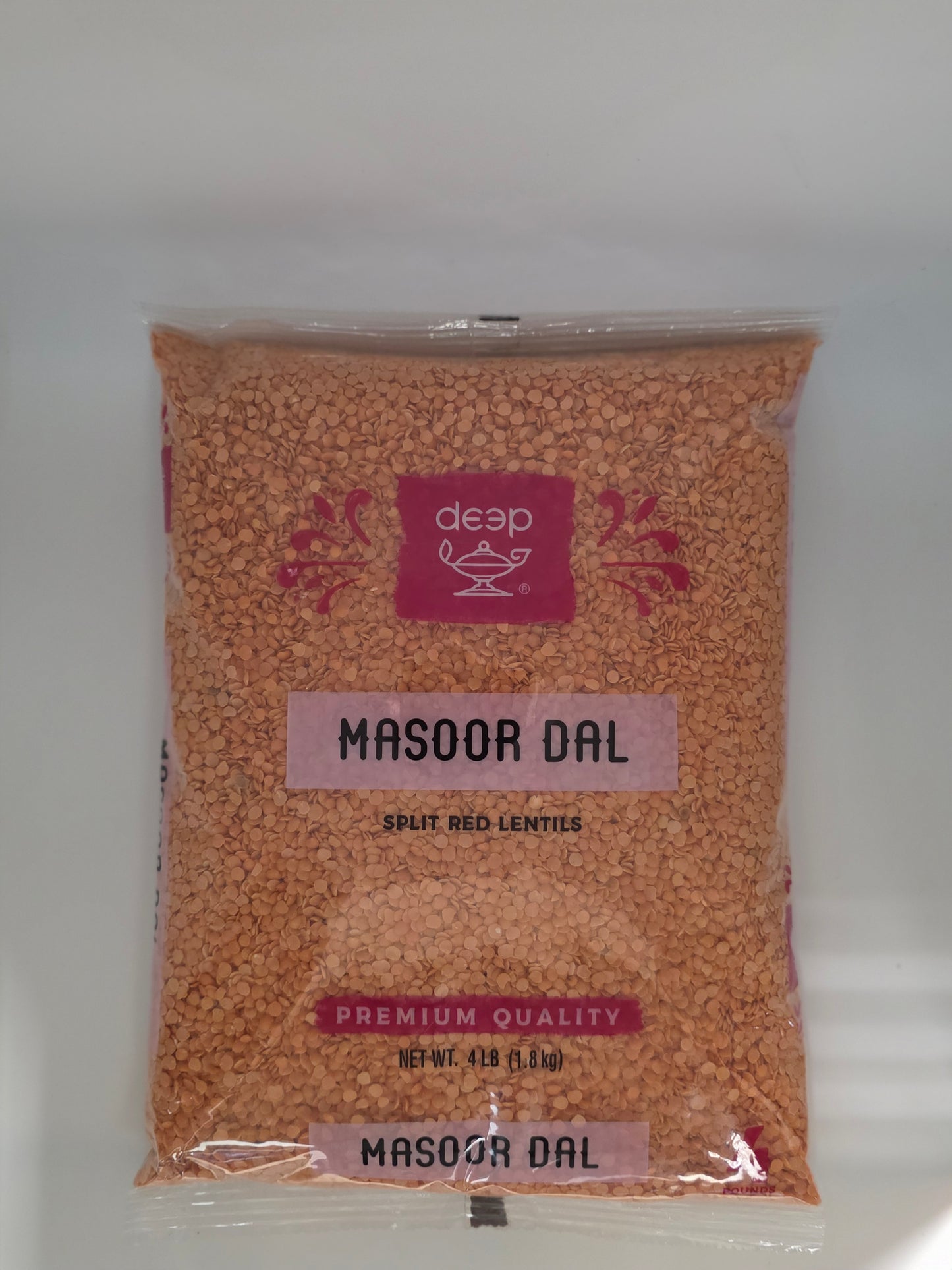 Deep Masoor Dal Split Red Lentils - 4 Lb (1.8 Kg)
