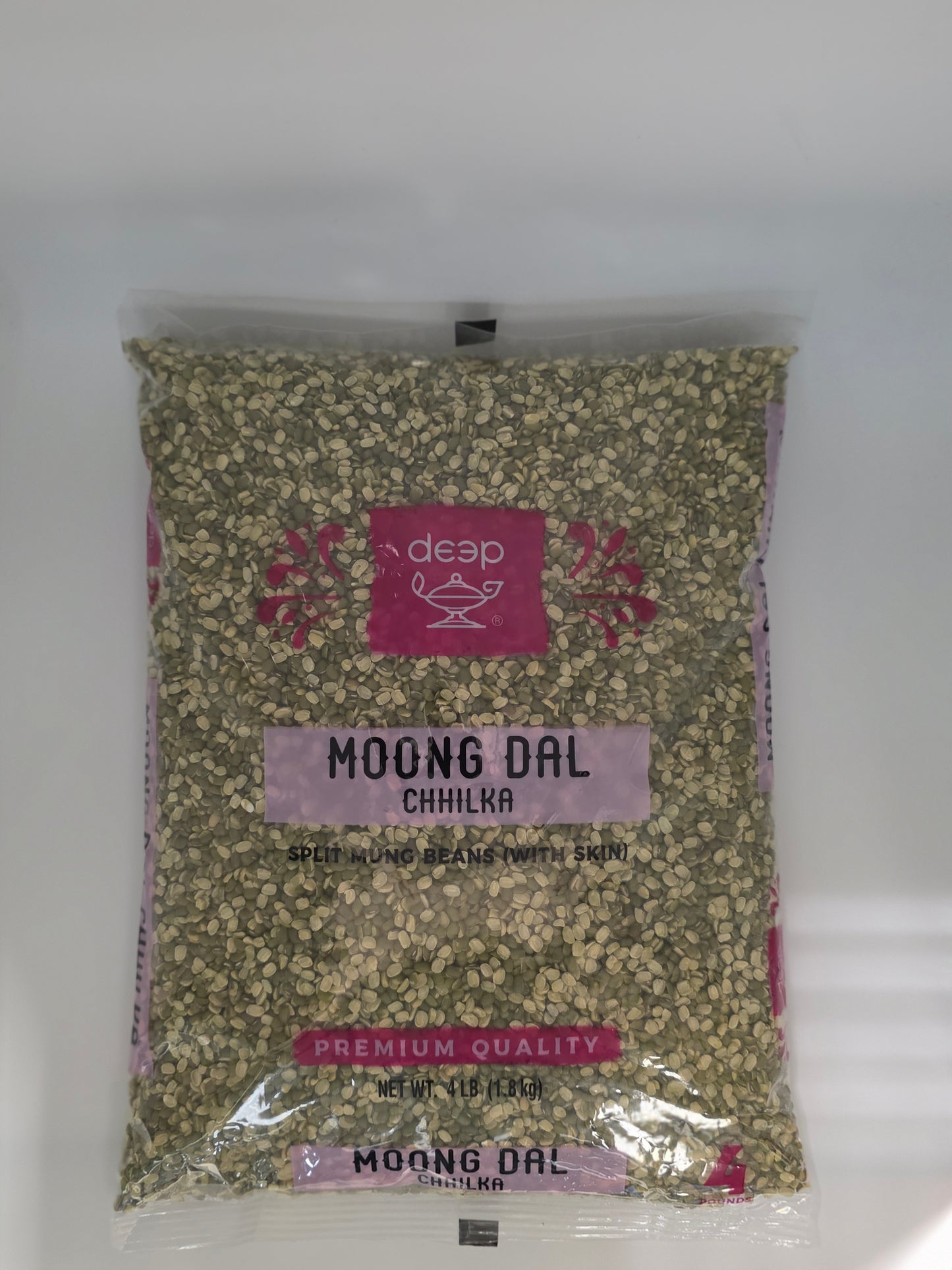 Deep Green Moong Dal Chilka Split - 4 Lb (1.8 Kg)