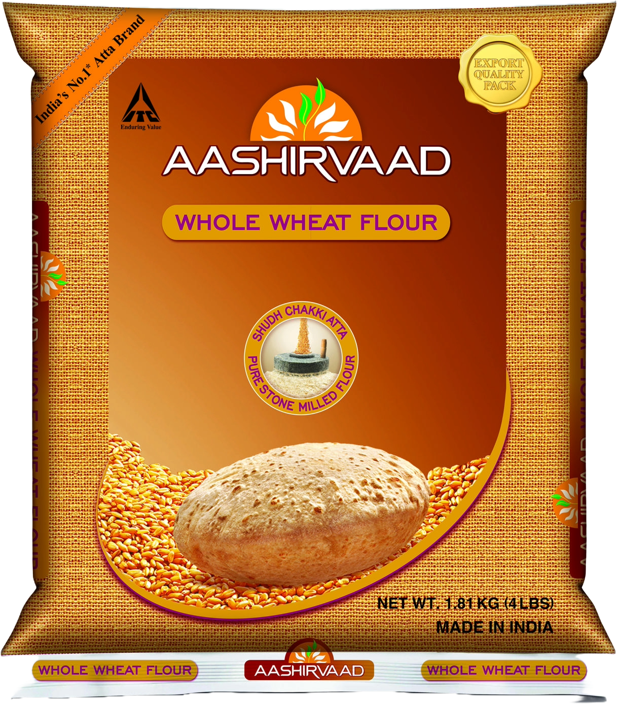 Aashirvaad Whole Wheat Flour - 4 Lb (1.81 Kg)