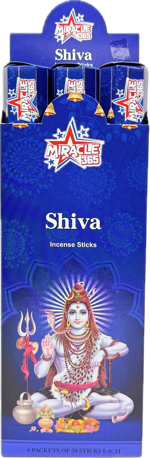 Miracle 365 Incense Shiva 6 Pk - 120 Sticks