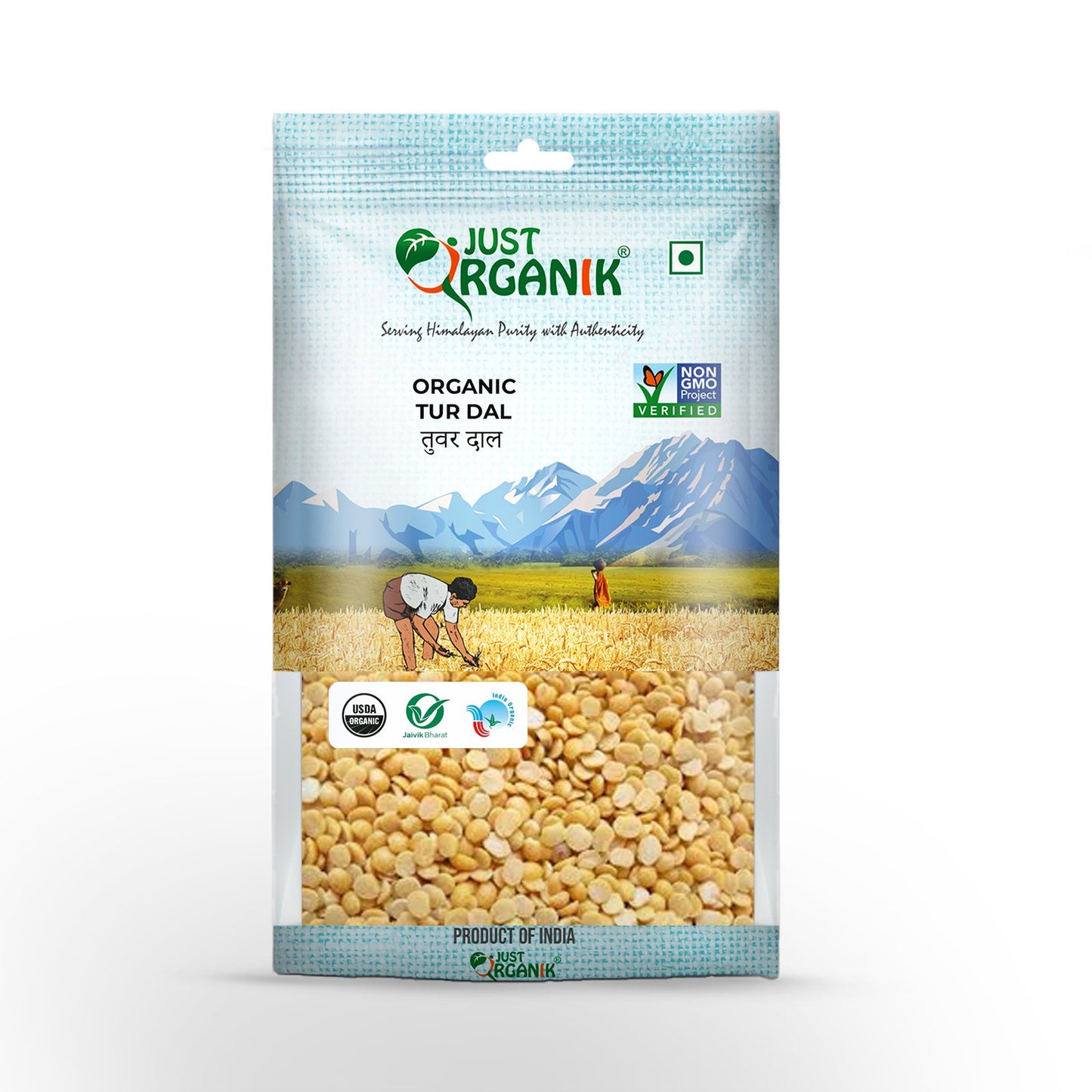 Just Organik Organic Tur Dal - 2 Lb (908 Gm)