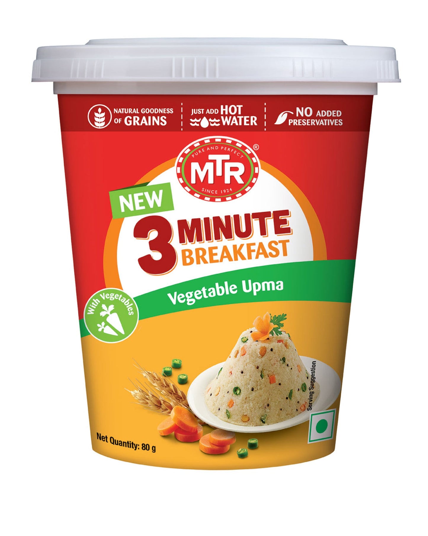 MTR 3 Minute Breakfast Cup Vegetable Upma - 80 Gm